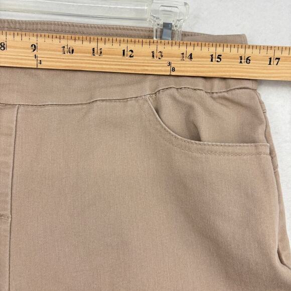 Coral Bay Ankle Pant Womens Size 8 Petite Light Tan Pull On Stretch Slim Leg - Picture 8 of 11